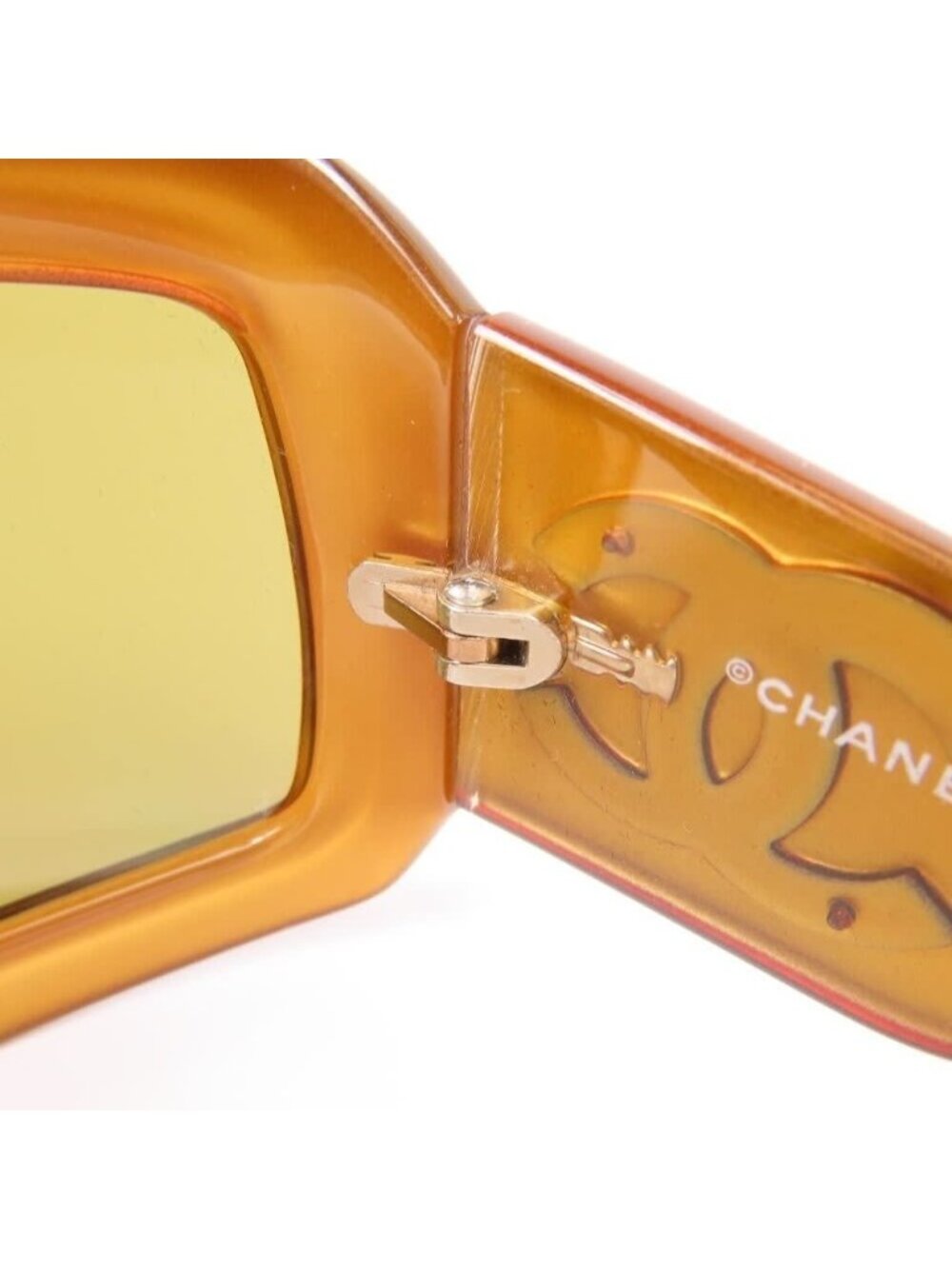 Chanel CC Vintage Logo Mother of Pearl Sunglasses 6022-Q Brown Amber - Picture 9 of 11